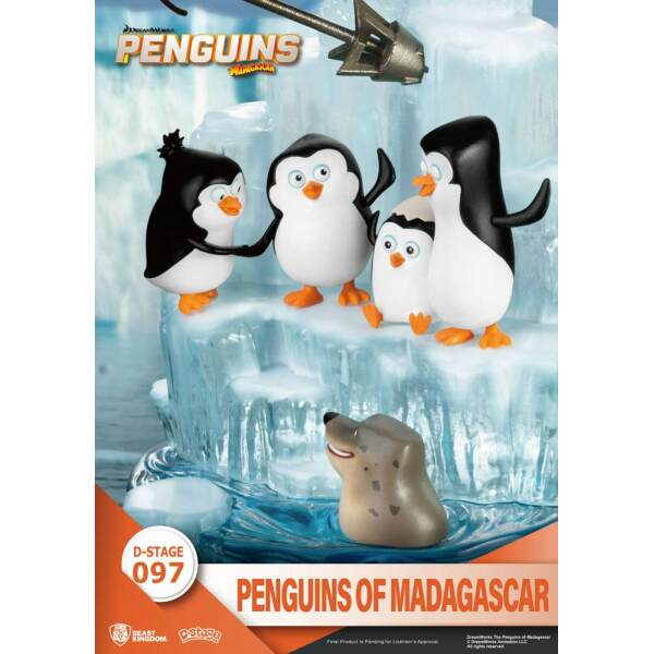 Diorama Los Pingüinos de Madagascar PVC D-Stage Skipper, Kowalski, Private & Rico 14 cm Beast Kingdom Toys - Collector4U.com