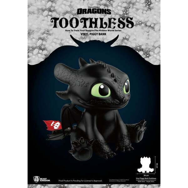 Hucha Toothless Cómo Entrenar A Tu Dragón Piggy Vinyl 34cm Beast Kingdom - Collector4U.com