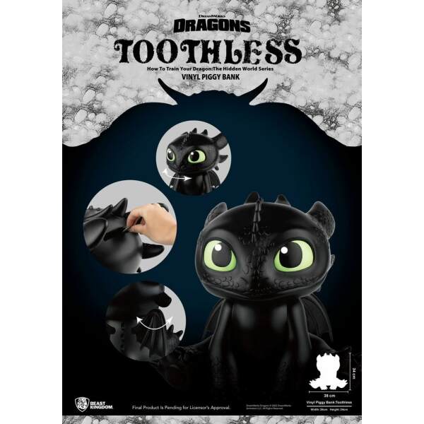 Hucha Toothless Cómo Entrenar A Tu Dragón Piggy Vinyl 34cm Beast Kingdom - Collector4U.com
