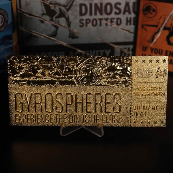 Réplica Gyrosphere Collectible Ticket (dorado) Jurassic World FaNaTtik - Collector4U.com
