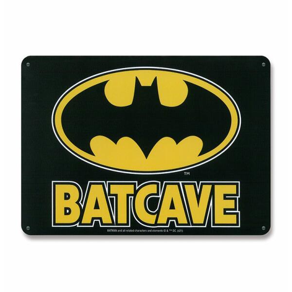 Placa de Chapa Batcave Batman DC Comics 15x21cm