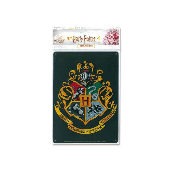 Placa de Chapa Hogwarts Logo Harry Potter 15 x 21 cm Logoshirt - Collector4U.com