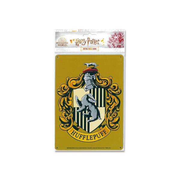 Placa de Chapa Hufflepuff Harry Potter 15 x 21 cm Logoshirt - Collector4U.com