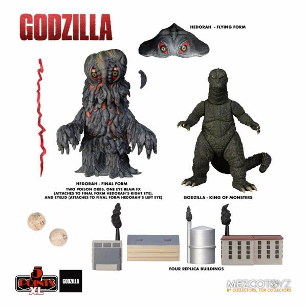 Figuras Godzilla Hedora la burbuja tóxica 5 Points XL Deluxe Box Set Mezco Toys