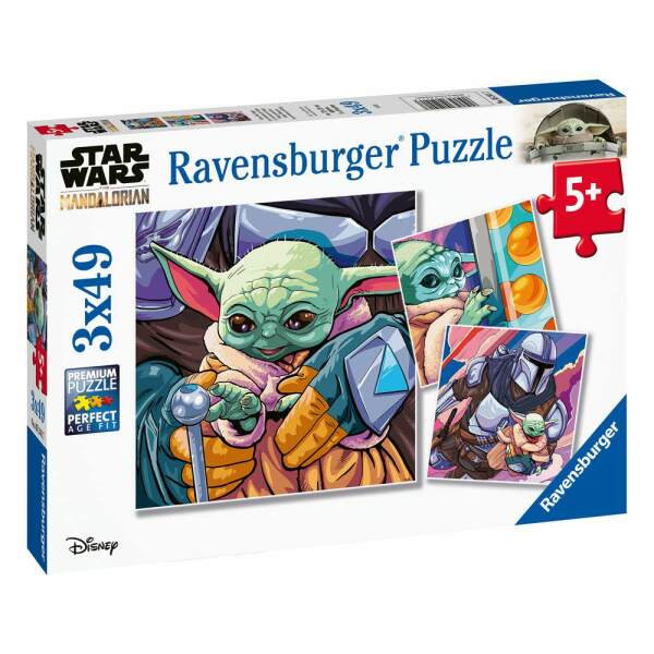 Puzzle el Manddalorian Grogu Moments Star Wars (3x49 piezas) Ravensburger - Collector4U.com
