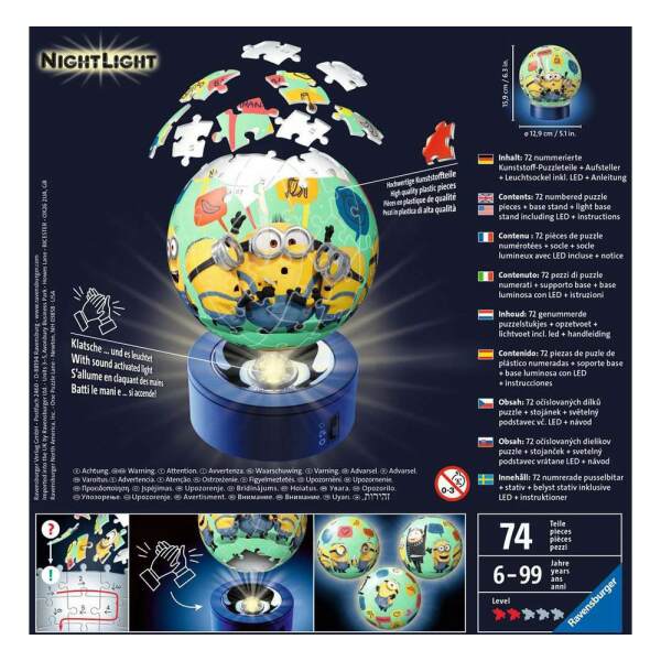 Puzzle Ball Minions 2 3D Puzzle Nightlight Ravensburger - Collector4U.com