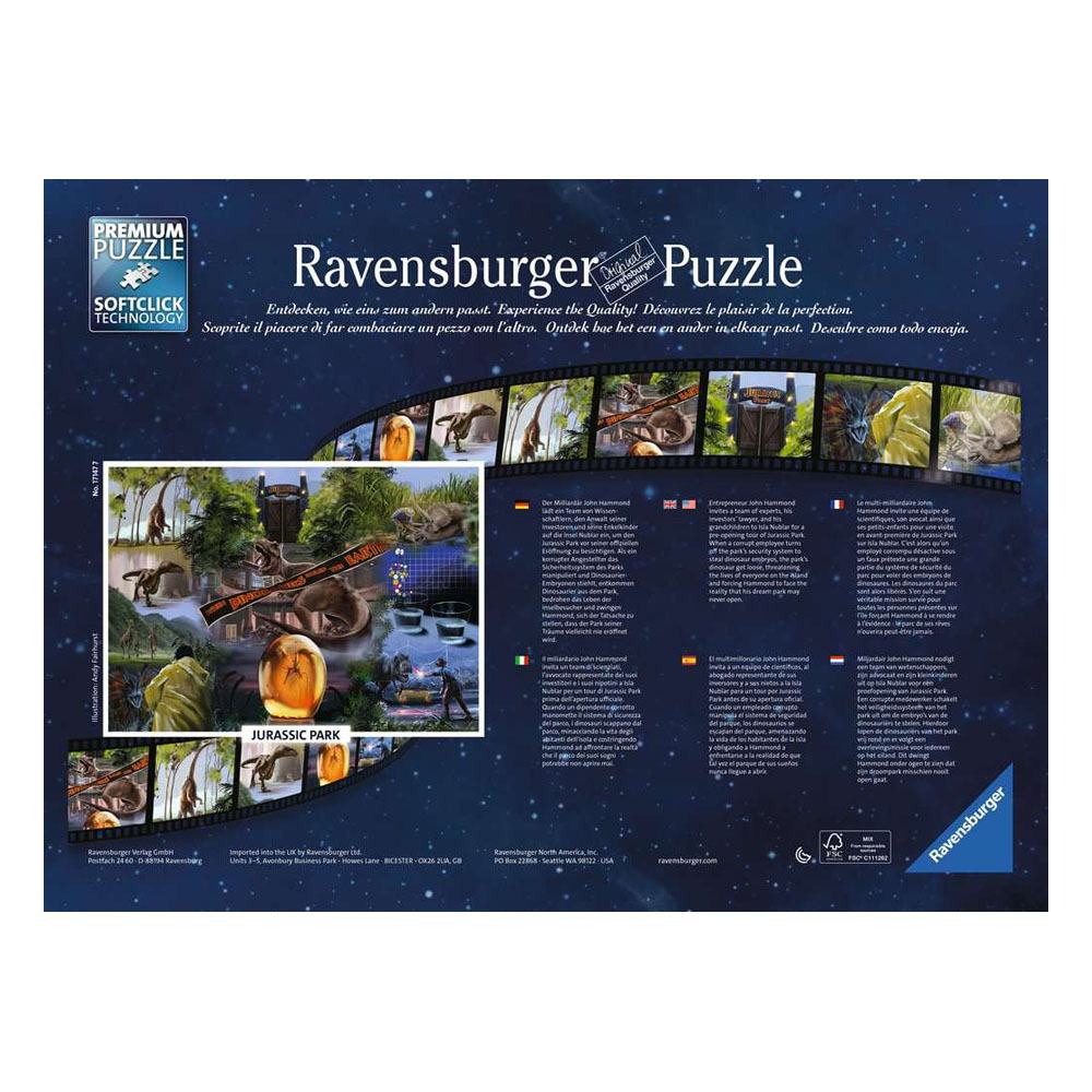 Puzzle Jurassic Park Universal Artist Collection (1000 piezas) Ravensburger - Collector4U.com