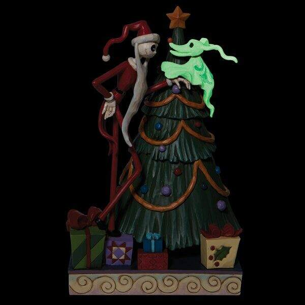 Figura decorativa Santa Jack y Zero junto al árbol Pesadilla antes de Navidad 25 cm Enesco - Collector4U.com