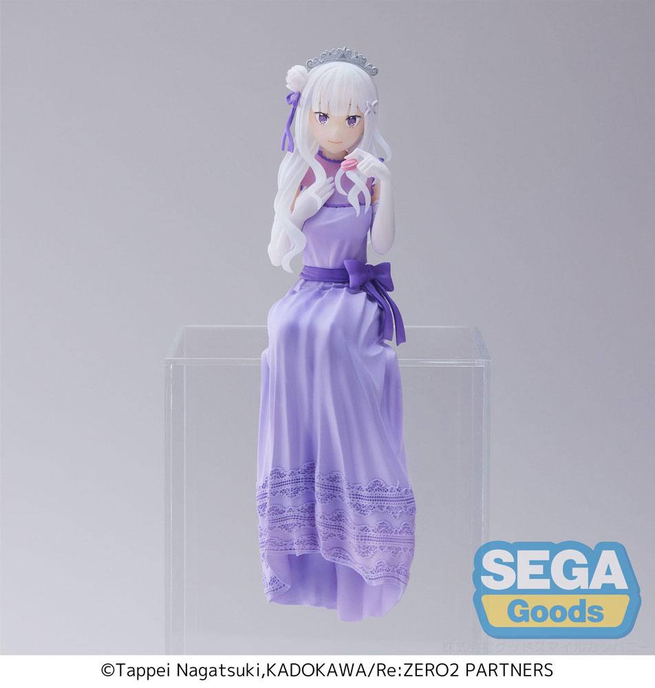 Estatua Perching Emilia (Dressed-Up Party) Re:Zero PM 14cm Sega - Collector4U.com