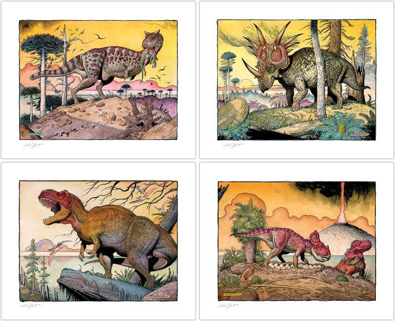 Litografias Dinosaur Series: The Cretaceous Era William Stout 41 x 33 cm – Sin Enmarcar (set de 4) Sideshow