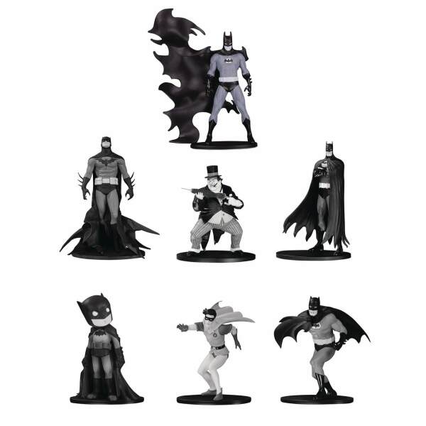 Set #4 Pack de 7 Minifiguras Box Batman Black & White PVC 10cm DC Direct - Collector4U.com