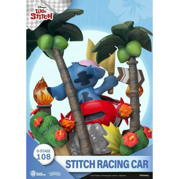 Diorama Stitch Racing Car Lilo & Stitch PVC D-Stage 15 cm Beast Kingdom - Collector4U.com