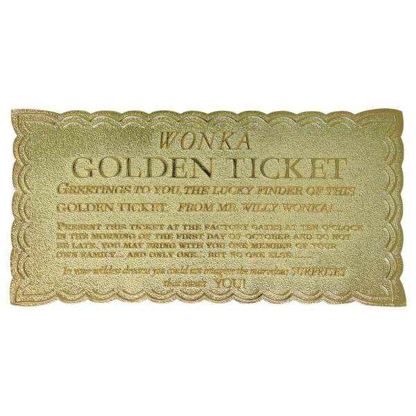 Réplica Mini Golden Ticket Willy Wonka & la fábrica de chocolate FaNaTtik - Collector4U.com
