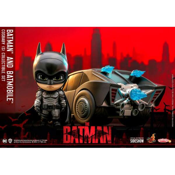 Minifigura Batman & Batmobile The Batman Cosbaby 12 cm Hot Toys - Collector4U.com