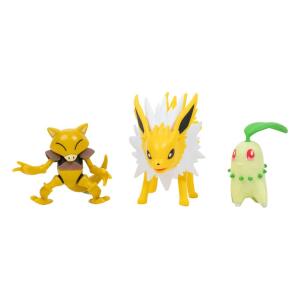 Figuras Battle Chikorita Abra Jolteon Pokémon Packs de 3 5 cm Jazwares - Collector4u.com