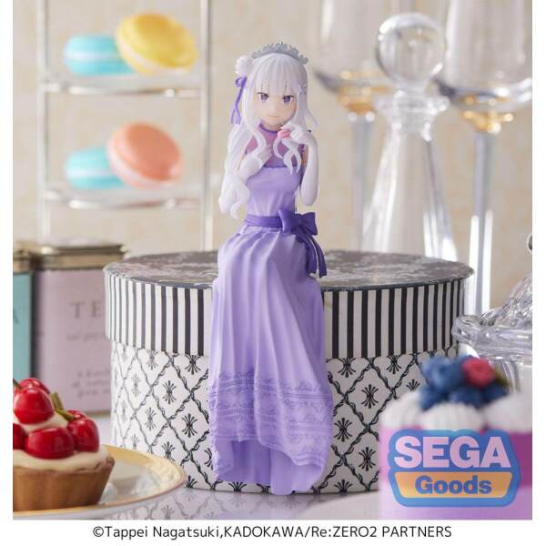 Estatua Perching Emilia (Dressed-Up Party) Re:Zero PM 14cm Sega - Collector4U.com