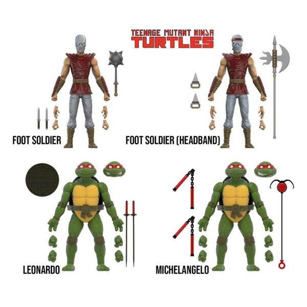 Pack de Figuras Foot Soldiers & Turtles Tortugas Ninja BST AXN Mirage Comics Exclusive 13 cm The Loyal Subjects - Collector4U.com