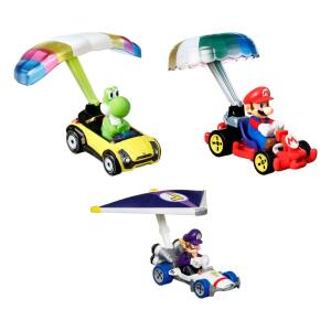 Pack de 3 Vehículos Hot Wheels Mario Kart 1/64 Yoshi, Waluigi, Mario Mattel