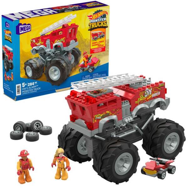 Kit de Construcción Mega Construx HW 5-Alarm Monster Truck Hot Wheels Mattel - Collector4U.com