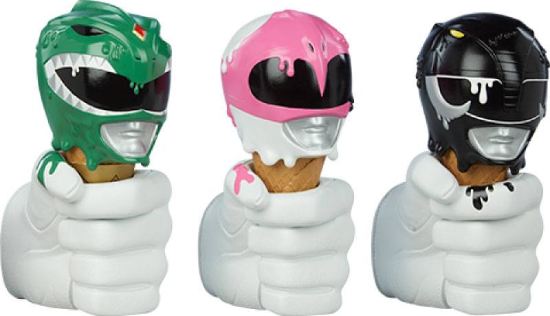 Bustos Green Black and Pink Mighty Morphin Power Rangers Designer Series Power Rangers Scoops Set 17 cm Unruly Industries