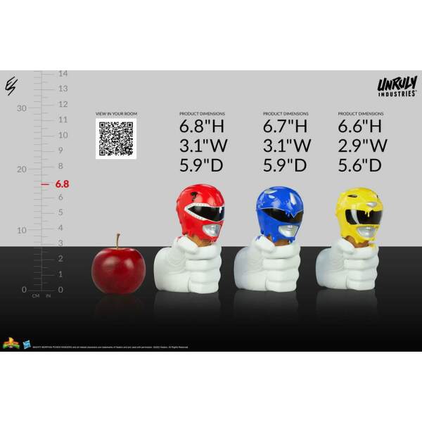 Bustos Red Yellow and Blue Mighty Morphin Power Rangers Designer Series Power Rangers Scoops Set 17 cm Unruly Industries - Collector4U.com