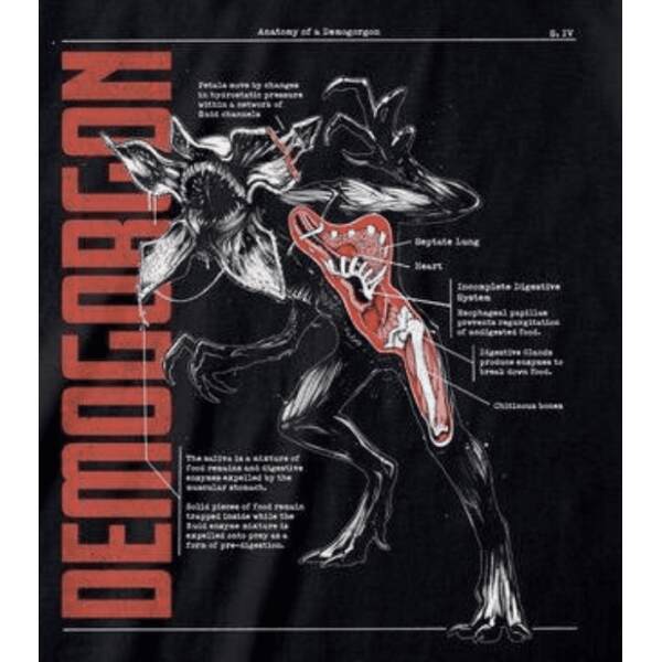 Camiseta Anatomy of a Demogorgon Stranger Things talla XL
