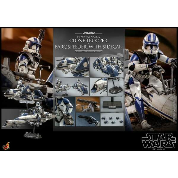 Figura Clone Trooper & BARC Speeder with Sidecar Star Wars The Clone Wars 1/6 Heavy Weapons 30 cm Hot Toys - Collector4U.com