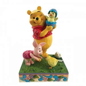Figura decorativa Clásicos Disney Winnie Pooh y Piglet con Pollos Enesco - Collector4U.com