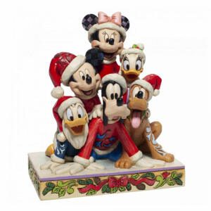 Figura decorativa Mickey y amigos en Navidad Enesco