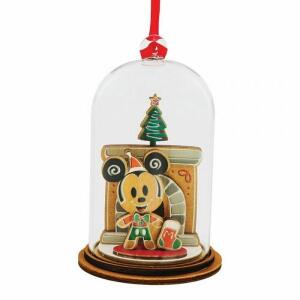 Adorno navideño Mickey junto a la chimenea