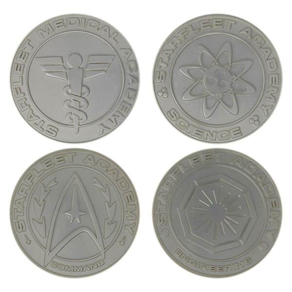 Medallóns Starfleet Division Star Trek Pack de 4 Limited Edition (plateado) FaNaTtik - Collector4u.com