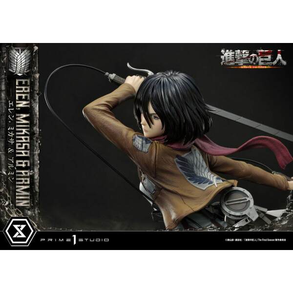 Estatua Eren Mikasa & Armin Attack on Titan Ultimate Premium Masterline 72 cm - Collector4u.com
