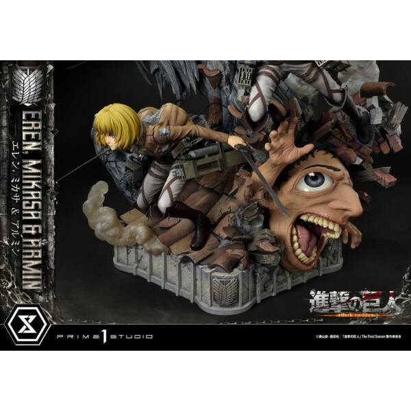 Estatua Eren Mikasa & Armin Attack on Titan Ultimate Premium Masterline 72 cm - Collector4u.com