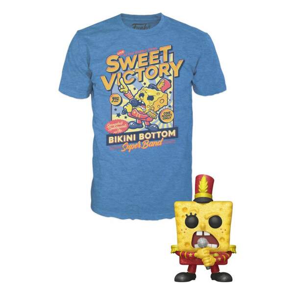 Funko Set De Minifigura Y Camiseta Spongebob Band Talla L Bob Esponja Pop Tee