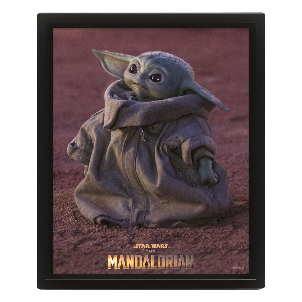Star Wars: The Mandalorian Set de 3 Pósteres Efecto 3D Enmarcado Grogu 26 x 20 cm (3)