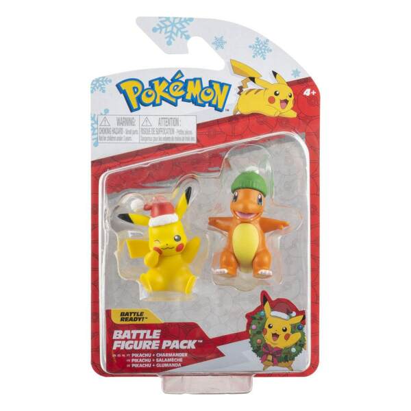 Pack de 2 Minifiguras Battle Figure Pack Edición Navideña: Pikachu & Charmander Pokémon 5 cm - Collector4u.com