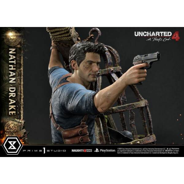Estatua Nathan Drake Ultimate Premium Masterline Uncharted 4: A Thief’s End 1/4 69 cm - Collector4u.com