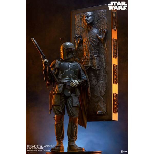 Estatua Premium Format Boba Fett and Han Solo in Carbonite Star Wars 70 cm - Collector4u.com