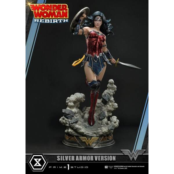 Estatua Wonder Woman Rebirth Silver Armor Version Dc Comics 1 3 75 Cm