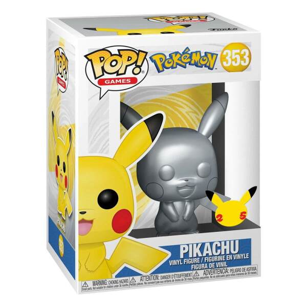 Funko Pikachu Silver Edition Pokemon POP! Games Vinyl Figura 9 cm - Collector4u.com