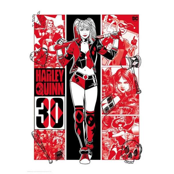Litografia Harley Quinn 30th Anniversary Limited Edition Dc Comics 42 X 30 Cm