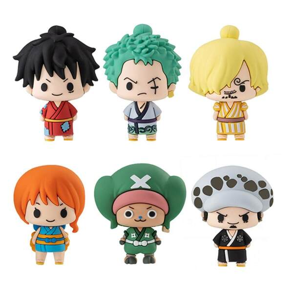Pack de 6 Figuras Wano Country One Piece Chokorin Mascot Series Edition 5 cm