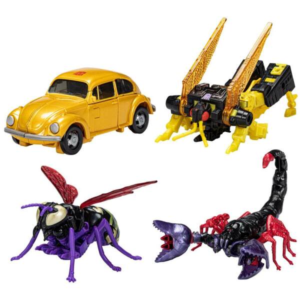 Pack de 4 Figuras Creatures Collide Transformers Generations Legacy Buzzworthy Bumblebee - Collector4u.com
