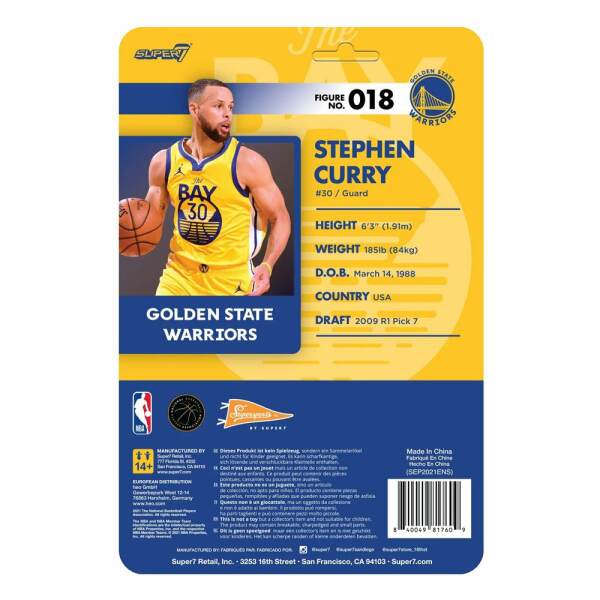 Figura ReAction Wave 3 Steph Curry NBA (Warriors) [Yellow Statement] 10 cm - Collector4u.com