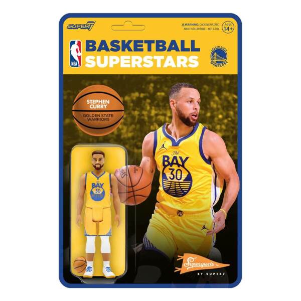 Figura ReAction Wave 3 Steph Curry NBA (Warriors) [Yellow Statement] 10 cm - Collector4u.com