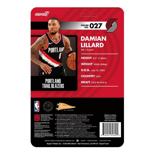 Figura ReAction Wave 4 Damian Lillard  NBA (Trail Blazers) 10 cm - Collector4u.com