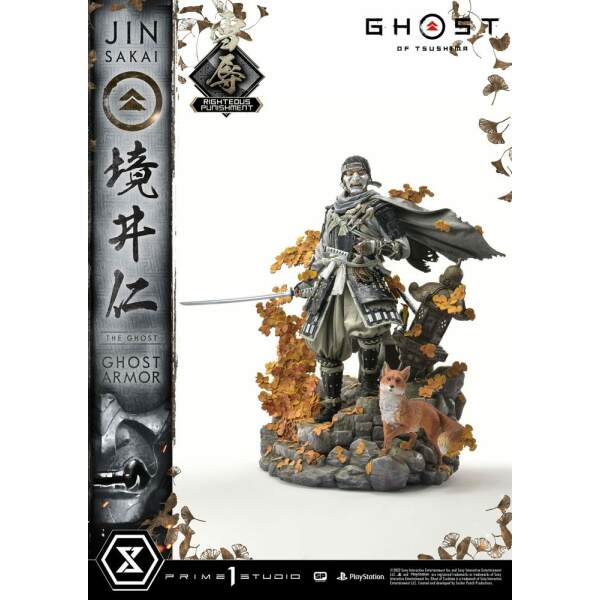 Estatua Jin Sakai The Ghost Righteous Punishment Ghost Armor Ghost Of Tsushima 1 4 58 Cm