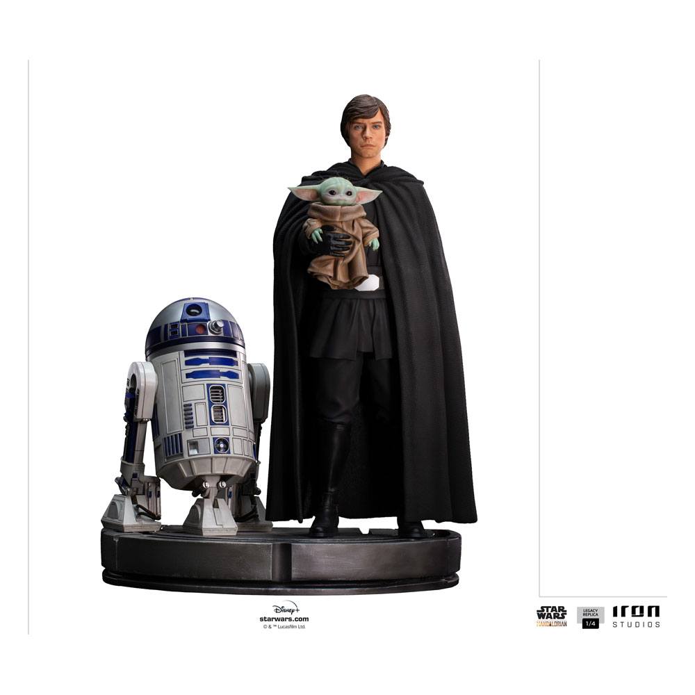 Estatua Legacy Replica 1 4 Luke Skywalker R2 D2 Grogu Star Wars The Mandalorian 54 Cm