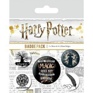 Pack 5 Chapas Simbolos Harry Potter