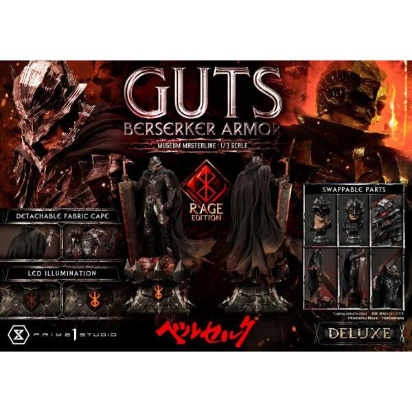 Estatua Guts Berserker Armor Rage Edition Deluxe Bonus Version Berserk Museum Masterline 1/3 121 cm - Collector4u.com